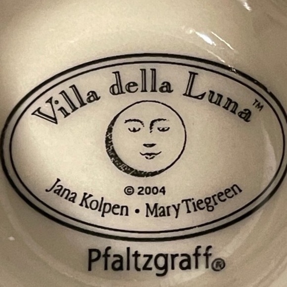 Pedestal mugs. Villa della Luna pedestal mugs. Blue and yellow mug. Ceramic mugs - Picture 2 of 2